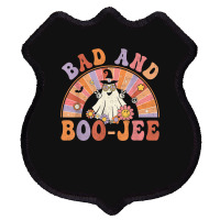 Retro Groovy Bad And Boo Jee Floral Ghost Halloween Hippie Shield Patch | Artistshot