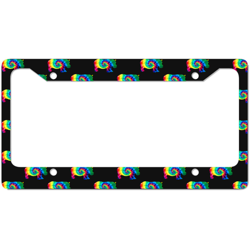 Hippopotamus Hippo Tie Dye Vintage Hippie Hippopotamus Lover 216 Hippo License Plate Frame | Artistshot