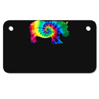 Hippopotamus Hippo Tie Dye Vintage Hippie Hippopotamus Lover 216 Hippo Motorcycle License Plate | Artistshot