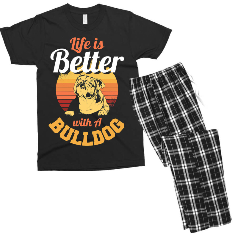 English Bulldog Dog Lover Funny Clothes Dog Merchandise 343 Bulldog Da Men's T-shirt Pajama Set | Artistshot