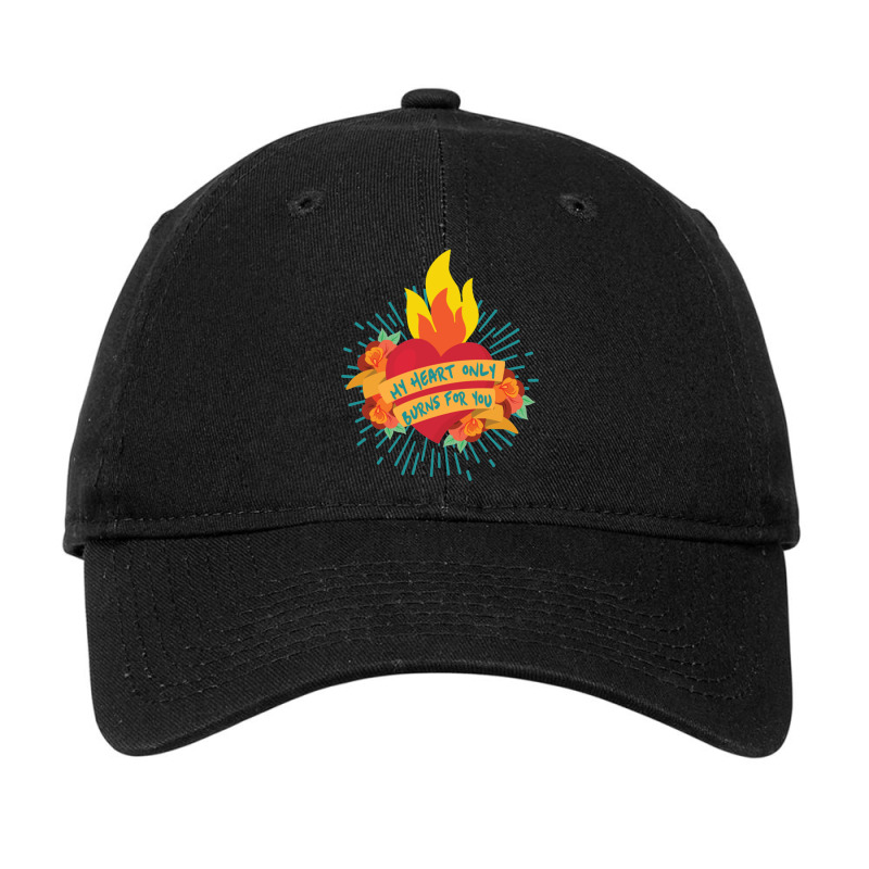 My Heart Burns Adjustable Cap by JOHNCOLLIER | Artistshot