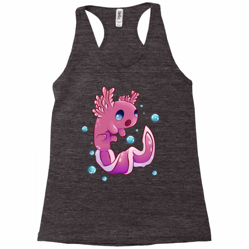 Cute Cartoon Axolotl With Bubbles-y8hya Racerback Tank by JessyTee01 | Artistshot