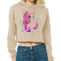 Cute Cartoon Axolotl With Bubbles-y8hya Cropped Hoodie | Artistshot