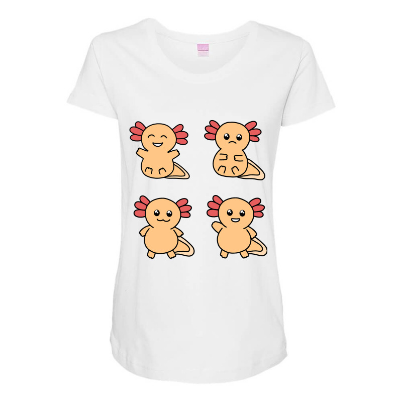 Golden Albino Axolotl  Yellow Axolotl Maternity Scoop Neck T-shirt by JessyTee01 | Artistshot