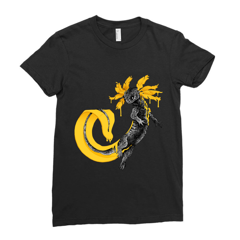 Golden Axolotl Ladies Fitted T-Shirt by JessyTee01 | Artistshot