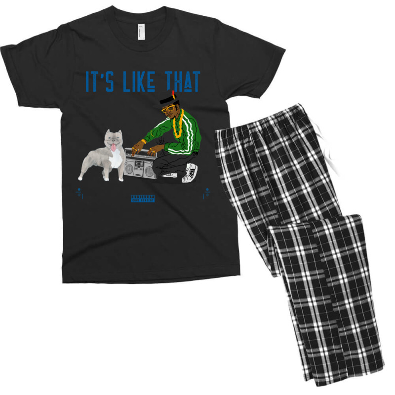 Rapper With Puppy Pitbull Rappers With Puppies Men's T-shirt Pajama Set | Artistshot