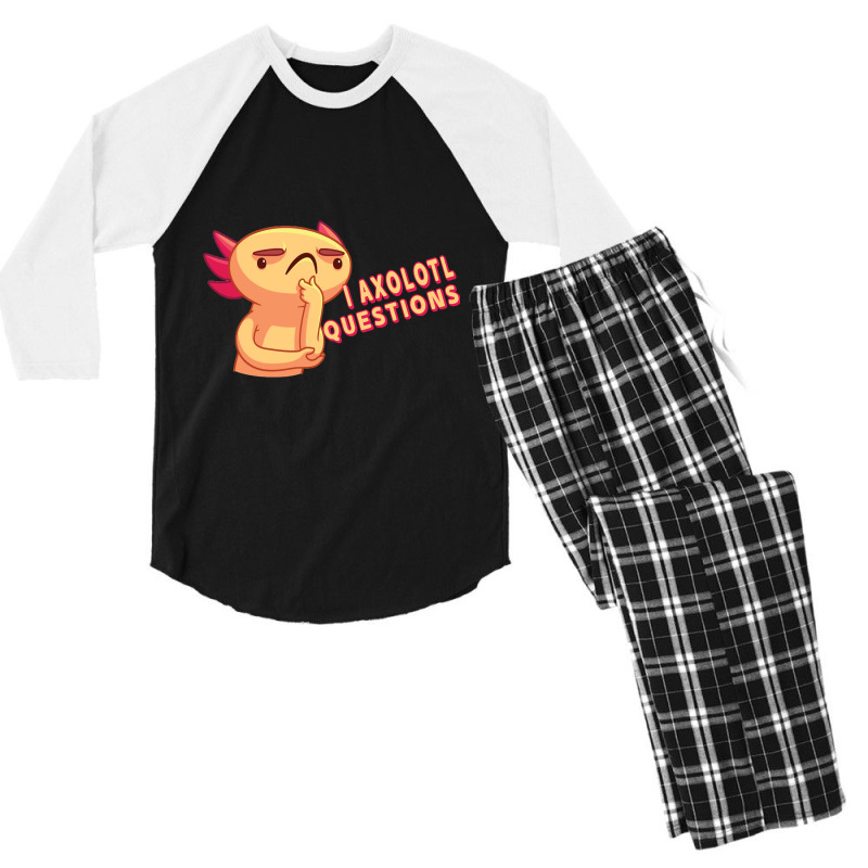 I Axolotl Questions - Axolotls & Mexican Walking Fish. Men's 3/4 Sleeve Pajama Set | Artistshot