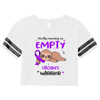 Crohns Awareness   Mostly Running On Empty Crohn's Warrior Scorecard Crop Tee | Artistshot