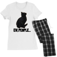 Ew People ... Black Cat Funny Pet Lover Men Dark Cat Women's Pajamas Set | Artistshot