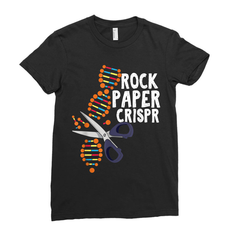 Rock Paper Crispr Dna Biologist Genetic Engineering Science Ladies Fitted T-Shirt by MellieGuilbeault | Artistshot