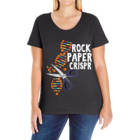 Rock Paper Crispr Dna Biologist Genetic Engineering Science Ladies Curvy T-shirt | Artistshot