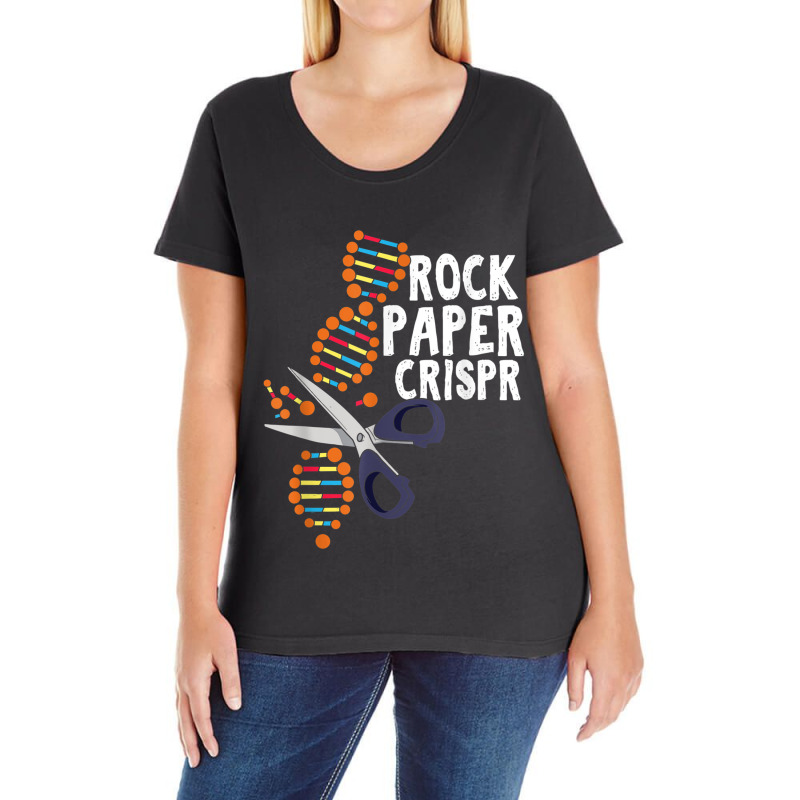 Rock Paper Crispr Dna Biologist Genetic Engineering Science Ladies Curvy T-Shirt by MellieGuilbeault | Artistshot