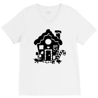 Gingerbread House V-neck Tee | Artistshot