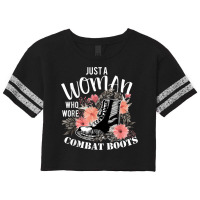 Just A Woman Wore Combat Boots Veteran Scorecard Crop Tee | Artistshot