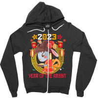 Happy Lunar New Year 2023 Cute Chinese Rabbit Decorations Zipper Hoodie | Artistshot