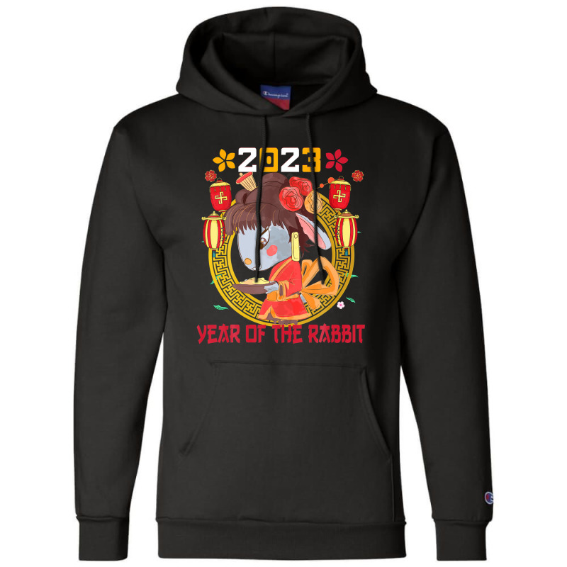 Happy Lunar New Year 2023 Cute Chinese Rabbit Decorations Champion Hoodie | Artistshot