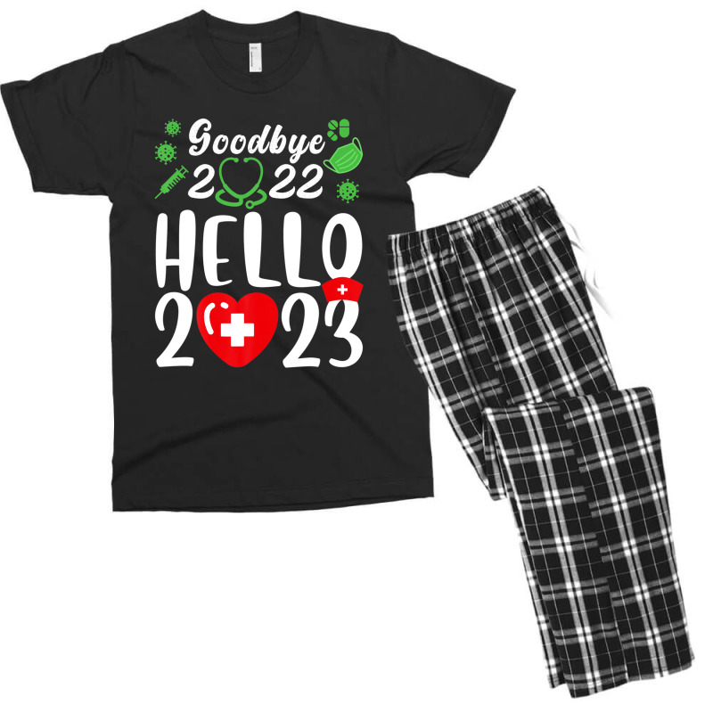 Good Bye 2022 Hello 2023 Happy New Year Christmas Nurse Life Men's T-shirt Pajama Set | Artistshot