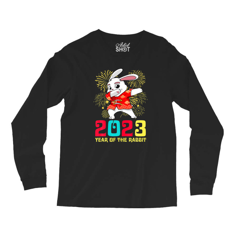 Dabbing Year Of The Rabbit Happy Chinese New Year 2023 Long Sleeve Shirts | Artistshot