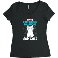 I Love Math And Cats - Funny Differential Equations Women's Triblend Scoop T-shirt | Artistshot