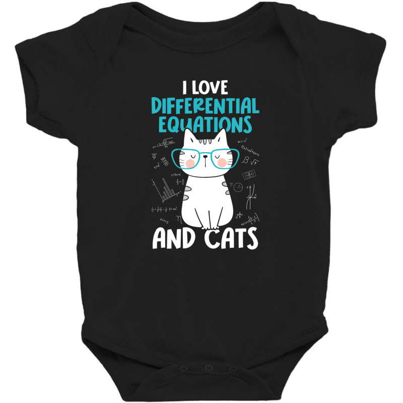 I Love Math And Cats - Funny Differential Equations Baby Bodysuit by katharinemcmichael90 | Artistshot