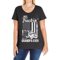 Father Grandpa Best Truckin Grandpa Ever S Day195 Family Dad Ladies Curvy T-shirt | Artistshot