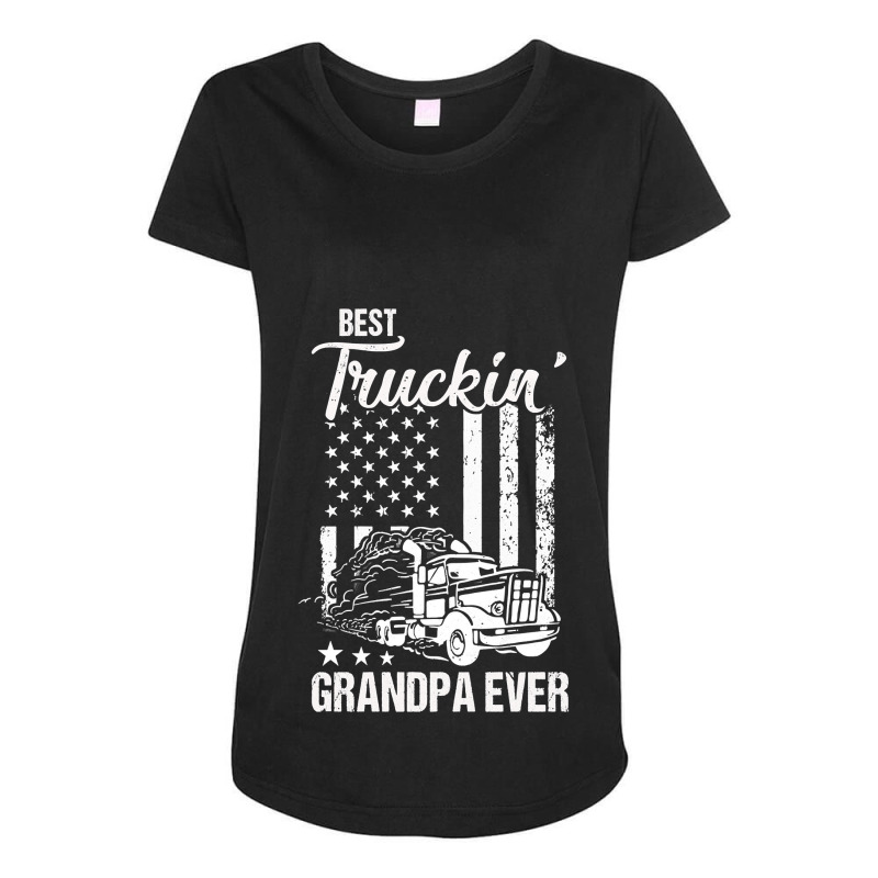 Father Grandpa Best Truckin Grandpa Ever S Day195 Family Dad Maternity Scoop Neck T-shirt by hopelessoon | Artistshot