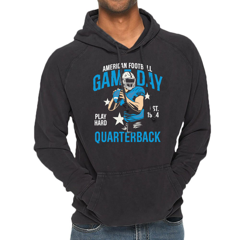 Football Game Day Quarterback 209 Football Player Vintage Hoodie by hopelessoon | Artistshot