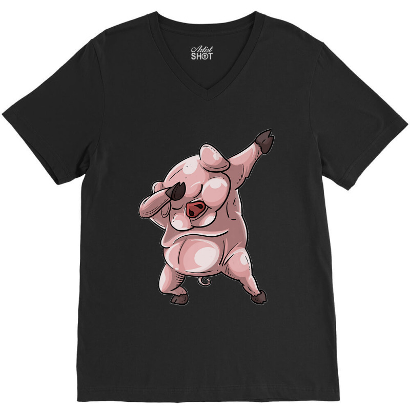 Cool Dabbing Pig Funny Hip Hop Boar Dancing Hog Pet Gift Premium V-neck Tee | Artistshot