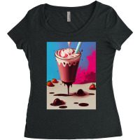 Strawberry Milkshake Women's Triblend Scoop T-shirt | Artistshot