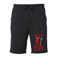 The Devil Made Me Do It Satan Trident Spear Halloween Season T Shirt Fleece Short | Artistshot