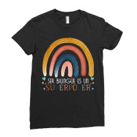 Ser Bilingue Es Un Superpoder Spanish Teacher Esl Teacher Ladies Fitted T-shirt | Artistshot