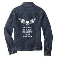 Let None Survive Wargaming Meme Ladies Denim Jacket | Artistshot