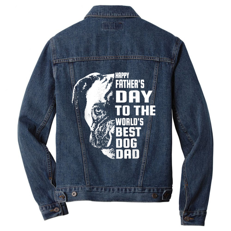 Boxer Happy Father's Day To The Best Dog Dad Fathers Day Men Denim Jacket | Artistshot