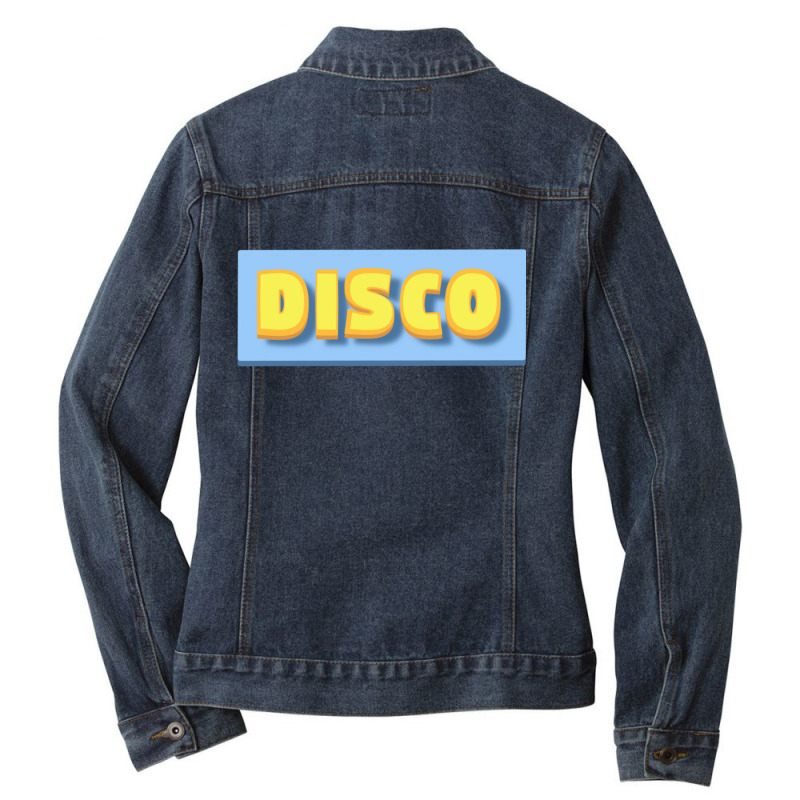 Disco Display Banner Ladies Denim Jacket by SamaraMcCullou | Artistshot