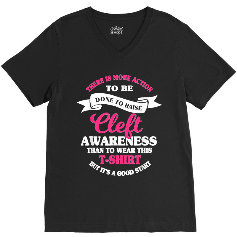 Cleft Lip Palate Ribbon Awareness Week Orofacial Hare Lip V-Neck Tee by ENIDLWHITE | Artistshot