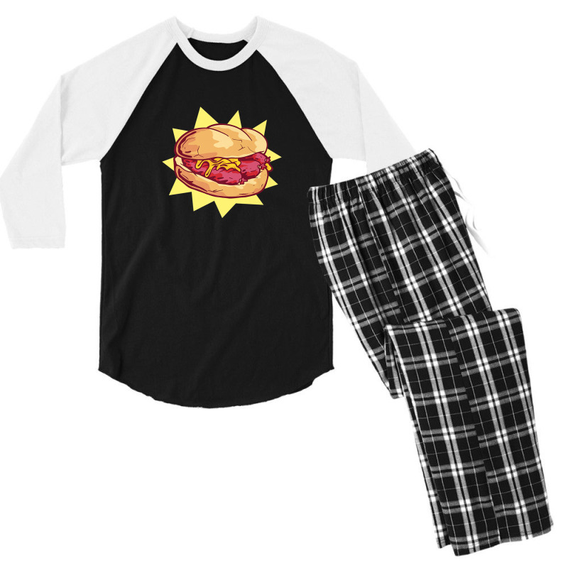 Sausage Sandwich Fast Food Men's 3/4 Sleeve Pajama Set by beastonkriss | Artistshot