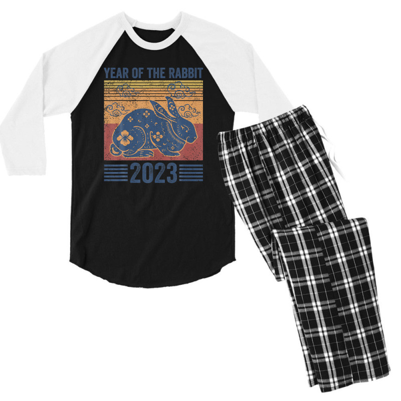 Chinese New Year 2023 Year Of The Rabbit Zodiac Lunar Men's 3/4 Sleeve Pajama Set | Artistshot