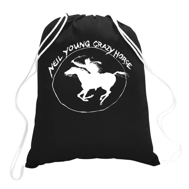 Neil Young Crazy Horse Drawstring Bags by BLACKHEART | Artistshot