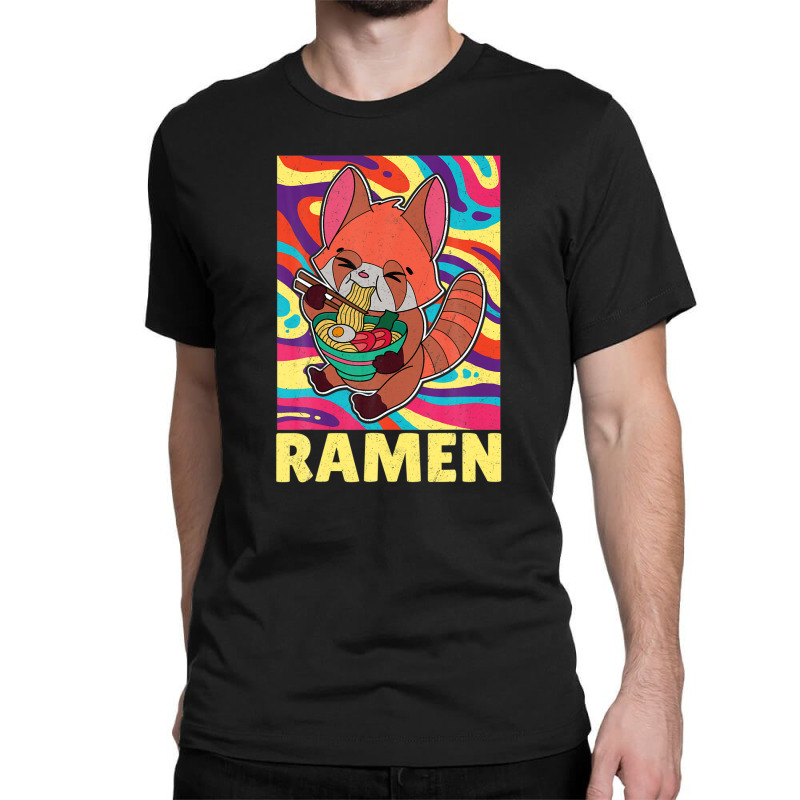 Red Panda Ramen Noodle Japan Cuisine Japanese Asian Food Classic T-shirt by beastonkriss | Artistshot