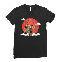 Red Panda Ramen Noodle Japan Cuisine Japanese Asian Food Ladies Fitted T-shirt | Artistshot