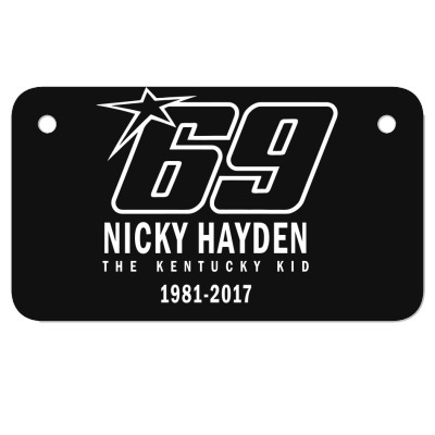 Nicky Hayden 69 Motorcycle License Plate Designed By Blackheart