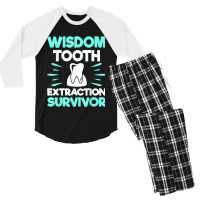 Wisdom Tooth Extraction Survivor Dentist Dental Hygienist Men's 3/4 Sleeve Pajama Set | Artistshot