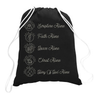 Sola Scriptura Protestant Christian Reformation 5 Solas Drawstring Bags | Artistshot