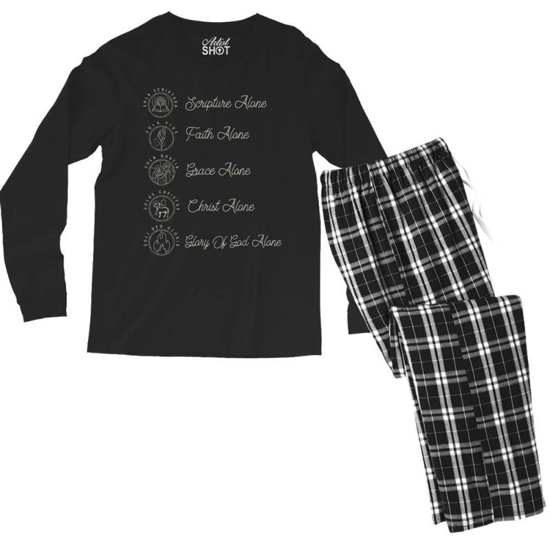 Sola Scriptura Protestant Christian Reformation 5 Solas Men's Long Sleeve Pajama Set | Artistshot