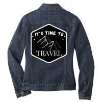 Fast Track Your Its Time To Travel T Shirt Ladies Denim Jacket | Artistshot