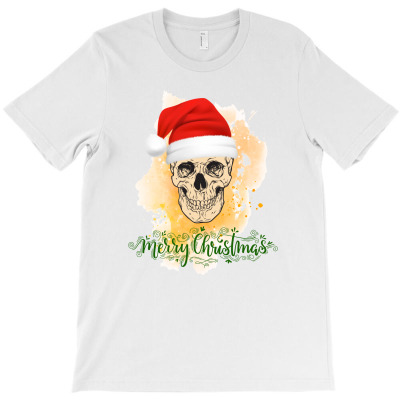 Merry Christmas Skull T-shirt Designed By Zeynep Utlu