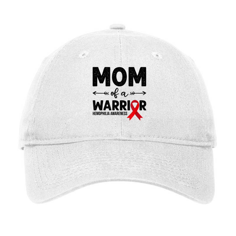 Mom Of A Warrior, Red Ribbon Hemophilia Awareness T Shirt Adjustable Cap by tzecluco | Artistshot