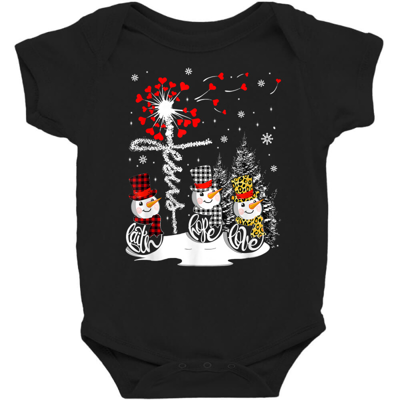 Faith Hope Love Snowman Jesus Dandelion Christian Christmas T Shirt Baby Bodysuit by belenfinl | Artistshot