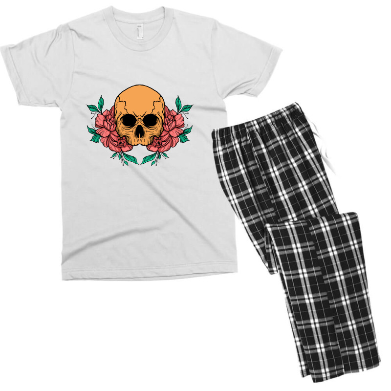 Skull And Flower Men's T-shirt Pajama Set | Artistshot