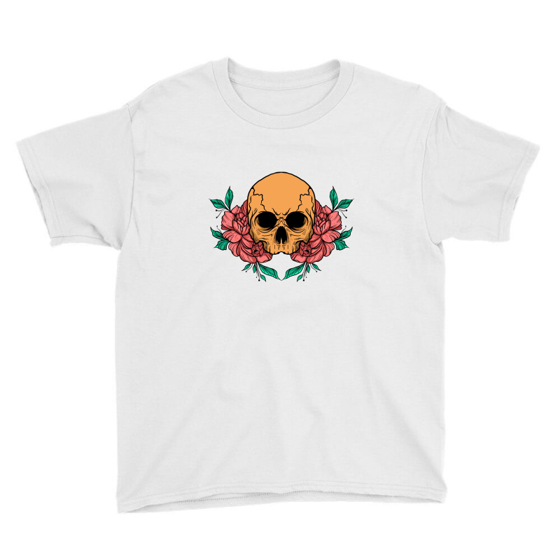 Skull And Flower Youth Tee | Artistshot